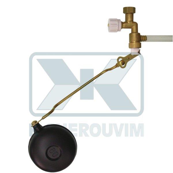 FLOAT VALVE 3/8" FEMALE WITH SHUT-OFF VALVE AND ?90 FLOAT BALL, FOR DORA CONCEALED CISTERN