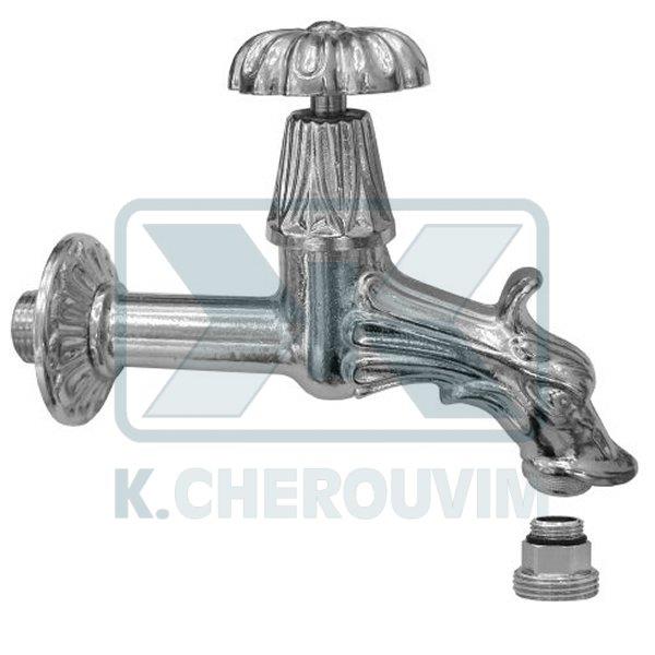 BIB TAP Ν.119/LC CROM. WITH COVER PLATE, AERATOR AND NIPPLE 3/8" X 3/4" FOR FITTING