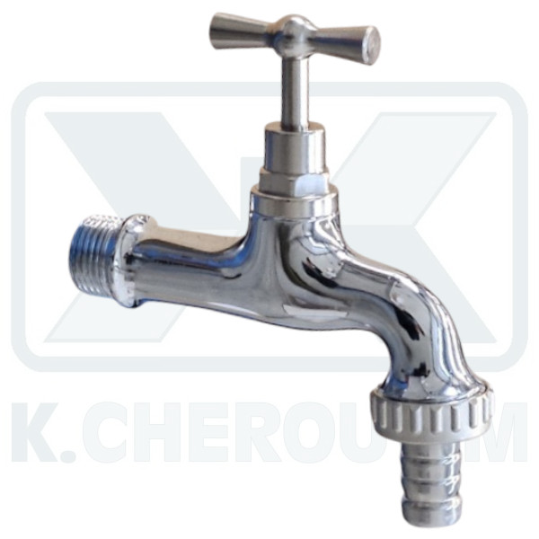 BIB TAP Ν.195/LC SHINY CROM. 1/2" WITH FITTING 3/4" WITHOUT COVER PLATE