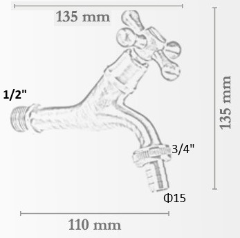 ΚΑΝΟΥΛΑ Ν.196/Β BRONZE ΜΕ ΡΟΖΕΤΑ ΚΑΙ ΡΑΚΟΡ - Image 2
