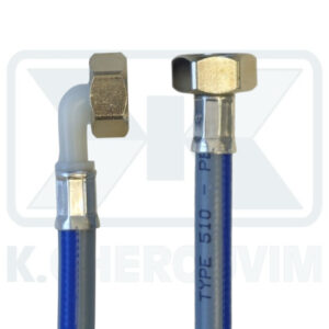 WATTER SUPPLY WACHING MACHINE HEAVY DUTY 400 cm WITH ANGLE BRASS NICKEL FITTING 3/4" FEMALE FEMALE 20/60 bar +25˚C ΙSΟ6804