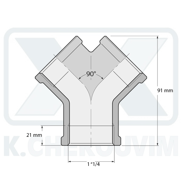 ΥΨΙΛΟΝ GAS 1"1/4 ΘΗΛ. ΘΗΛ. ΘΗΛ. ΟΡΕΙΧΑΛΚΙΝΟ (UΝΙ 7129:2001) - Image 2