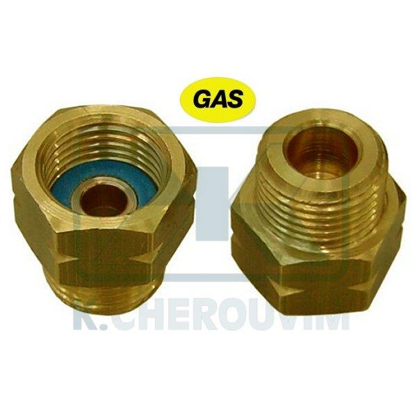 HOT-STAMPED LIQUEFIED GAS 1/2" MALE X 20 X14/" FEMALE LEFT BRASS WITH FIBRE WASHER BLUE (? 17 X? 11 X 2 m