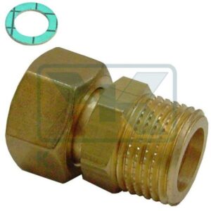 FITTING HEAVY DUTY STRAIGHT REVOLVING 1" MALE FEMALE BRASS WITH FIBRE WASHER