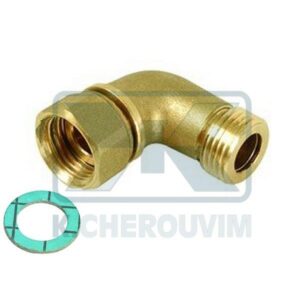 FITTING HEAVY DUTY ANGLE REVOLVING 1" MALE FEMALE BRASS WITH FIBRE WASHER
