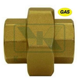 FITTING GAS CONICAL STRAIGHT FEMALE FEMALE 1/4" BRASS (UNI 7129:2001)