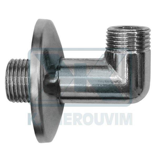 ΓΩΝΙΑ ΑΡΣ. ΑΡΣ. ΜΑΚΡΙΑ 1/2" Χ 3/4" ΧΡΩΜΕ ΜΕ ΡΟΖΕΤΑ ΣΥΡΟΜΕΝΗ