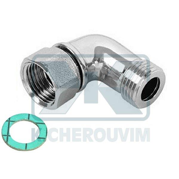 ΡΑΚΟΡ ΓΩΝΙΑΚΟ ΤΡΕΛΟ LUX 1/2" ΑΡΣ. ΘΗΛ. ΧΡΩΜΕ ΜΕ ΦΙΜΠΕΡ