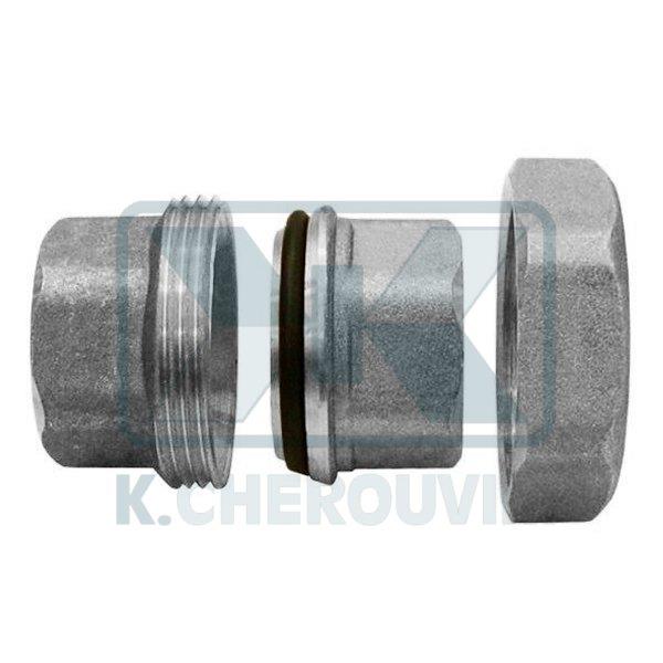 FITTING WITH O-RING NICKEL 3/4" FEMALE FEMALE STRAIGHT (UNI ΕΝ 12165)