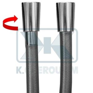 SPIRAL SILVERFLEX ROTATED 200 cm BATHROOM 1/2" WITH CONICAL NUT ΑΝDINΟX TO BOX