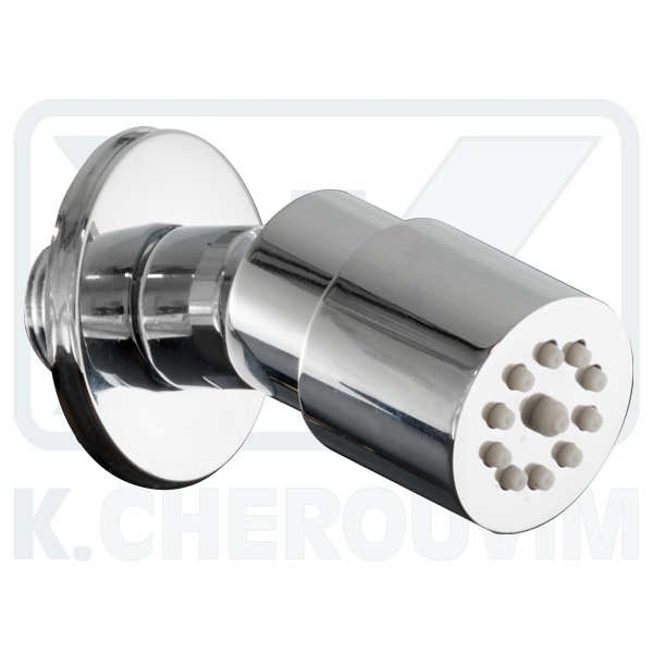 SHOWER HEAD SIDEPIECEΣ CIRCULAR ? 35 BRASS CROM. CLEANING WITH JOINT AND COVER PLATE ? 50