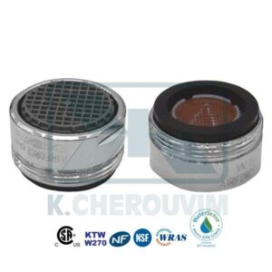 AERATORS MALE - FLOW REGULATORS M24 Χ 1 MALE - 4 LΤ/ΜΙΝ WHITE-CHROME EN246, 5 bar, +70°C