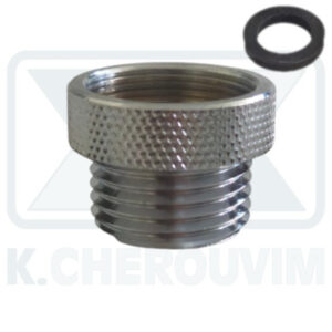 ΣΥΣΤΟΛΗ Μ22Χ1Θ. Χ 1/2"Α. ΧΡΩΜΕ ΜΕ ΛΑΣΤΙΧΟ ΓΙΑ ΡΟΥΞΟΥΝΙ ΚΛΑΣΙΚΩΝ ΜΠΑΤΑΡΙΩΝ - ΣΠΙΡΑΛ