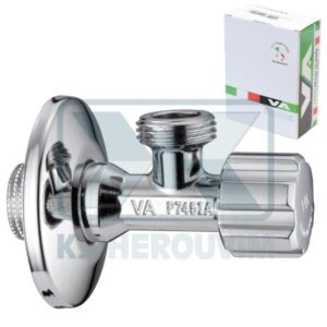 SWITCH WITH ROSETTE IN BOX 1/2" X 1/2" ANGULAR CHROME ALBERTONI (DVGW)