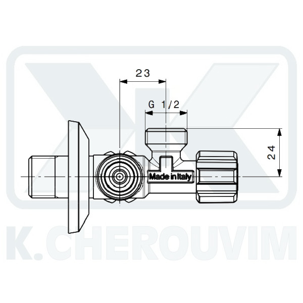 ΔΙΑΚΟΠΤΗΣ DUAL ΤΡΙΟΔΟΣ ΜΕ 2 ΛΑΒΕΣ ΚΑΙ ΡΟΖΕΤΑ 1/2" ΑΡΣ. ΑΡΣ. ΑΡΣ. ΓΩΝΙΑΚΟΣ ΧΡΩΜΕ ALBERTONI - Image 3