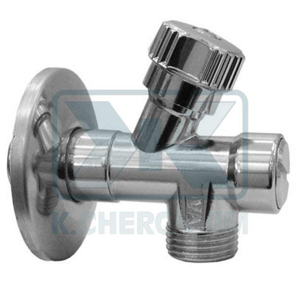 ΔΙΑΚΟΠΤΗΣ ΜΕ ΦΙΛΤΡΟ 1/2" Χ 1/2" ΓΩΝΙΑΚΟΣ ΧΡΩΜΕ ΜΕ ΡΟΖΕΤΑ ALBERTONI