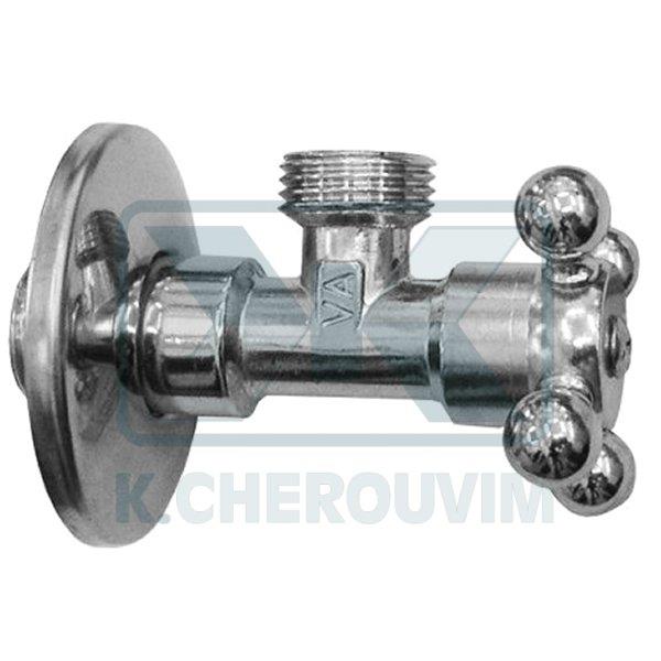 ΔΙΑΚΟΠΤΗΣ BIRILLI ΧΡΩΜΕ 1/2" Χ 1/2" ΓΩΝΙΑΚΟΣ ΜΕ ΡΟΖΕΤΑ ALBERTONI