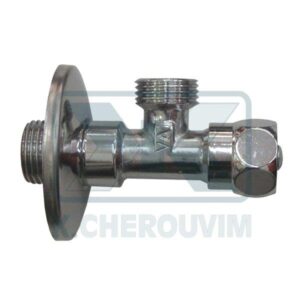 SWITCH ESA 1/2" X 1/2" WITH BRASS CROM. HANDLE ANGLE ΜΕ COVER PLATE ALBERTONI