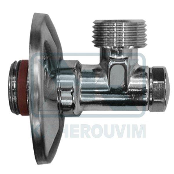 ΔΙΑΚΟΠΤΗΣ ΜΕ ΚΑΤΣΑΒΙΔΙ & ΤΑΠΑ 1/2" Χ 3/8" - Φ10 ΓΩΝΙΑΚΟΣ ΧΡΩΜΕ ΜΕ ΡΟΖΕΤΑ ALBERTONI