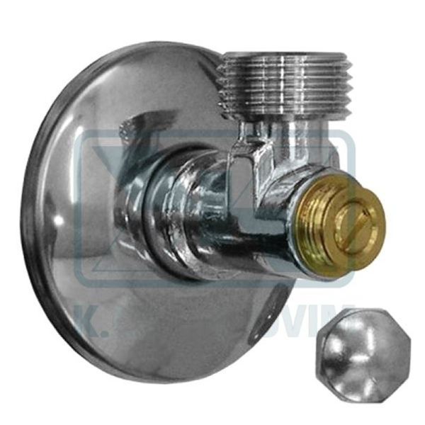 ΔΙΑΚΟΠΤΗΣ ΜΕ ΚΑΤΣΑΒΙΔΙ & ΤΑΠΑ 1/2" Χ 3/8" - Φ10 ΓΩΝΙΑΚΟΣ ΧΡΩΜΕ ΜΕ ΡΟΖΕΤΑ ALBERTONI - Image 2