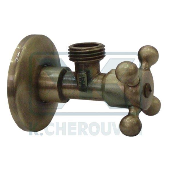 ΔΙΑΚΟΠΤΗΣ BIRILLI BRONZE 1/2" Χ 1/2" ΓΩΝΙΑΚΟΣ ΜΕ ΡΟΖΕΤΑ ALBERTONI