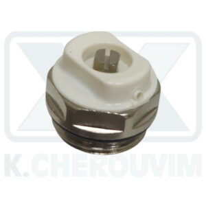 VENTILATOR 1/2" WITH O-RING PANEL NICKEL ROTATED WITH INPUT KEY, COVER PLASTIC, ? 24, #22