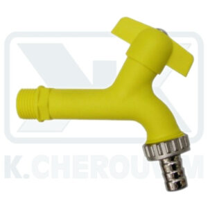 BIB TAP EUROGARDEN YELLOW PLASTIC 1/2" WITH FITTING 3/4"