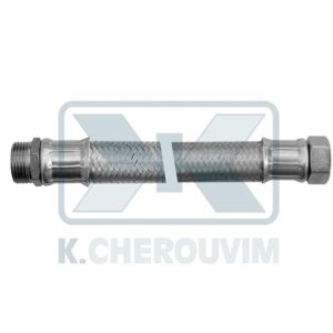 SPIRAL INOX AISI 304 STRAIGHT 1" MALE FEMALE 100 cm ANTI VIBRATION