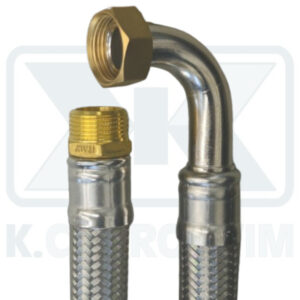 SPIRAL INOX AISI 304 ANGLE 1" MALE FEMALE 100 cm ANTI VIBRATION