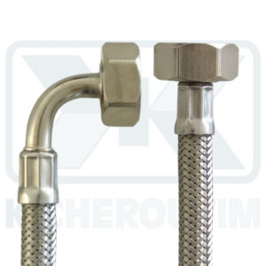 WATTER SUPPLY INOX 150 cm WACHING MACHINE ANGLE FITTING 3/4" FEMALE FEMALE