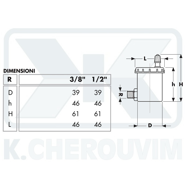 ΑΥΤΟΜΑΤΟ ΕΞΑΕΡΙΣΤΙΚΟ ΔΙΚΤΥΟΥ ΓΩΝΙΑΚΟ ΝΙΚΕΛ 1/2" +110°C +10 bar - Image 2