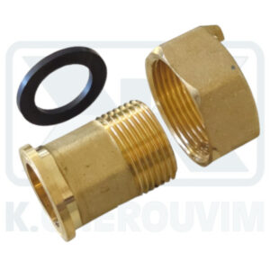 WATER METER BRASS COUPLING 1" MALE X 1"1/4 FEMALE - L46 WITH RUBBER GASKET