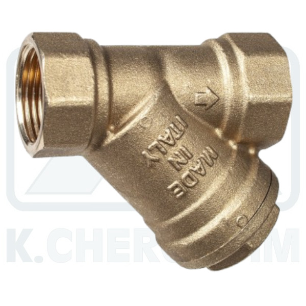 FILTER "Υ" 2" NETWORK WATER BRASS WITH MESH INOX 500 μm WATTER SUPPLY 25,37 m³/h Δp1bar PN16 L126mm