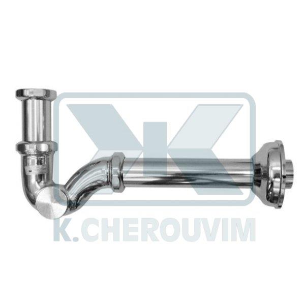 ΣΙΦΟΝΙ ΤΥΠΟΥ "S", ΜΕ ΠΛΑΙΝΗ ΤΑΠΑ ΧΡΩΜΕ ΝΙΠΤΗΡΑ 1"1/4 Χ Φ32 Χ L250