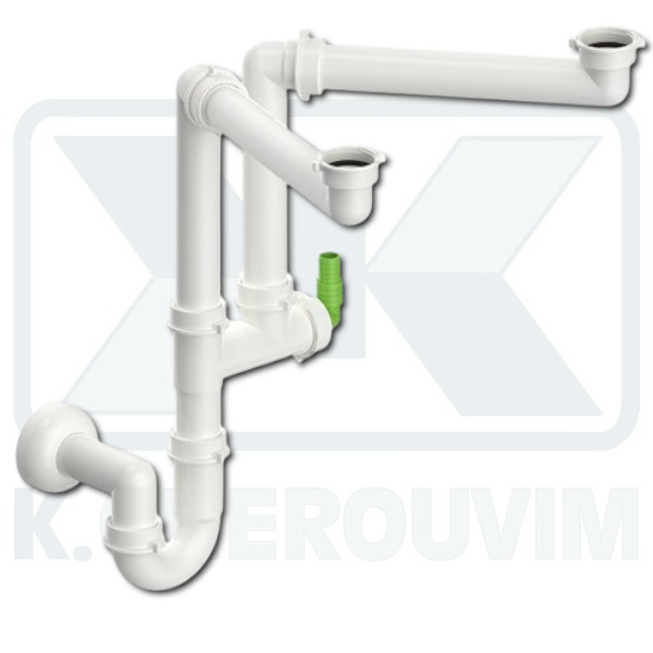 ΣΙΦΟΝΙ SPAZIO ΣΩΛΗΝΩΤΟ ΔΙΠΛΟ ΝΕΡΟΧΥΤΗ 1"1/2 Χ Φ40 ΠΛΑΣΤΙΚΟ ΛΕΥΚΟ