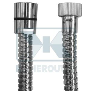 SPIRAL CROM. 150 cm BATHROOM 1/2" X 1/2" WITH CONICAL NUT & PLASTIC CONNECTOR JOINER