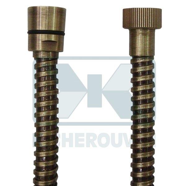 SPIRAL BRONZE 150 cm BATHROOM 1/2" X 1/2" WITH CONICAL NUT, DOUBLE HOOKING, THICKNESS 0,26 mm