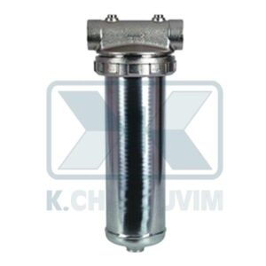 DEVICE WITH BRASS NICKEL HEAD AND CONTAINER INOX 3/4" FEMALE FEMALE X 5" (INSERT 13 cm) FILTER WATER