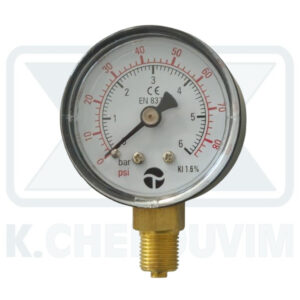 ΜΑΝΟΜΕΤΡΟ ΚΑΘΕΤΟ Φ40/6 bar 1/8" (ΚΑΤΩ ΣΠΕΙΡΩΜΑ) ΓΙΑ ΦΙΛΤΡΑ ΝΕΡΟΥ