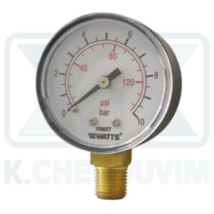 ΜΑΝΟΜΕΤΡΟ ΚΑΘΕΤΟ Φ50/10 bar 1/4" (ΚΑΤΩ ΣΠΕΙΡΩΜΑ)