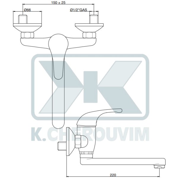 ΜΠΑΤΑΡΙΑ OLIVIA ΚΟΥΖΙΝΑΣ ΤΟΙΧΟΥ ΚΑΤΩ ΡΟΗΣ ΑΝΑΜΕΙΚΤΙΚΗ ΧΡΩΜΕ - Image 2