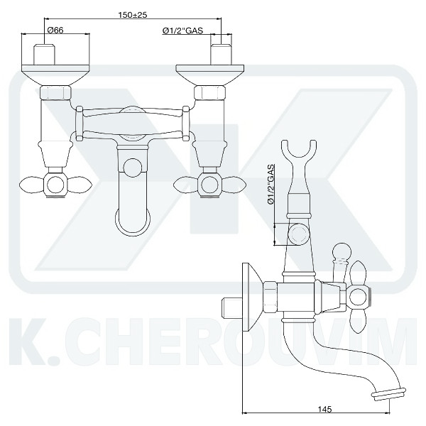 ΜΠΑΤΑΡΙΑ MARGHERITA BRONZE ΛΟΥΤΡΟΥ ΜΕ ΤΗΛΕΦΩΝΟ ΚΑΙ ΣΠΙΡΑΛ - Image 2