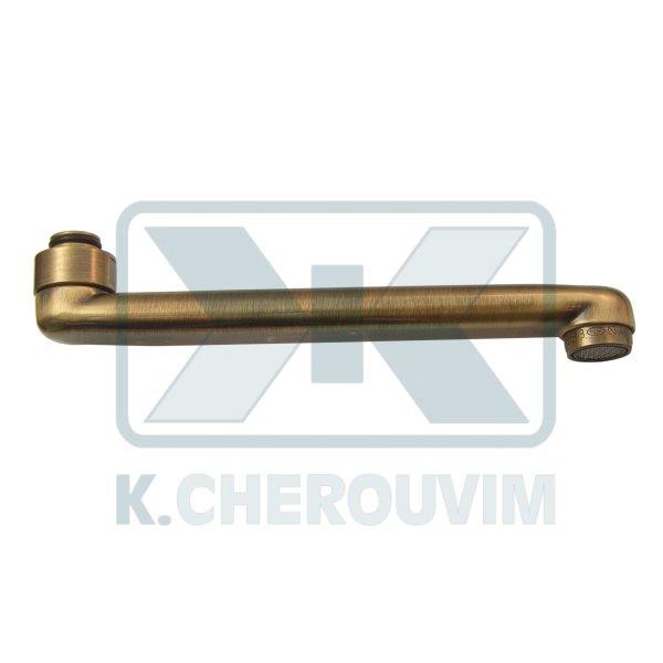 TAP SPOUT "BISCUIT" BRONZE L200 DOWN FLOW FOR MIXER KITCHEN WALL 3/4" FEMALE WITH 2 O-RING
