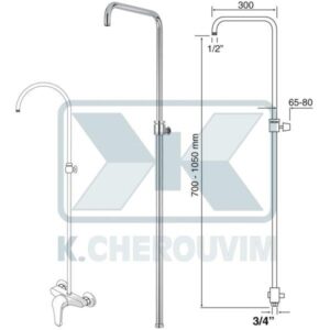ΚΟΛΟΝΑ PONTE ΠΤΥΣΣΟΜΕΝΗ Φ24-Φ20 ΜΕ 1 ΣΤΗΡΙΓΜΑ ΤΟΙΧΟΥ