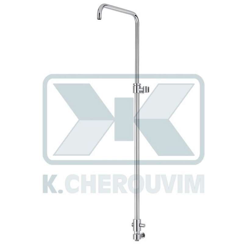 BRASS BRIDGE SHOWER COLUMN ADJUSTABLE IN HEIGHT WITH A SHOWER DIVERTER AND WALL-MOUNTED SHOWER SUPPORT FOR FLEXIBLE CONNECTION - Image 2