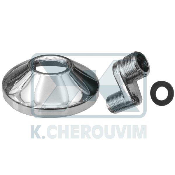 ECCENTRIC MIXER 25 mm WITH COVER PLATE 3/4" X ? 80 X Η25 CROM. COMPLETE