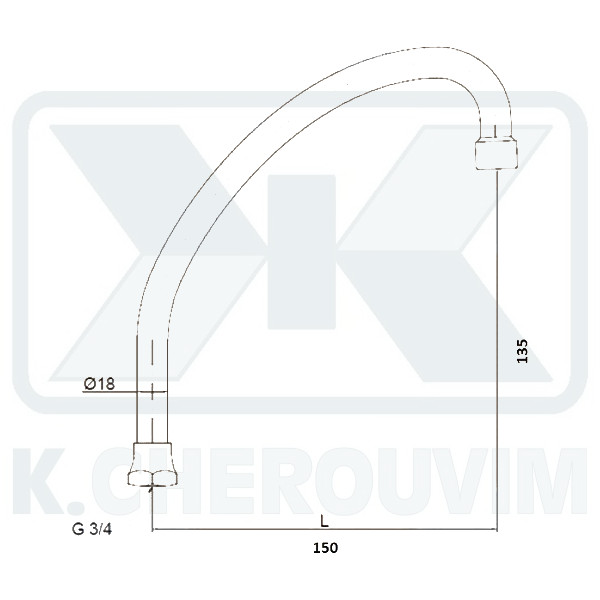 ΡΟΥΞΟΥΝΙ ΜΠΑΤΑΡΙΩΝ "J" L150 ΧΡΩΜΕ 3/4" UNIVERSALE - Image 2