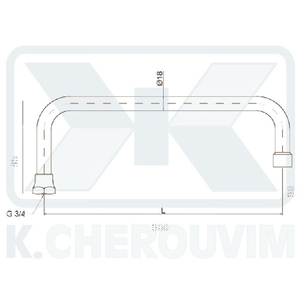 ΡΟΥΞΟΥΝΙ ΜΠΑΤΑΡΙΩΝ "Π" L300 ΧΡΩΜΕ 3/4" UNIVERSALE - Image 2