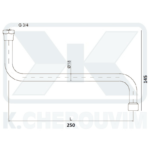 ΡΟΥΞΟΥΝΙ ΜΠΑΤΑΡΙΩΝ "S" L250 ΧΡΩΜΕ 3/4" UNIVERSALE - Image 2
