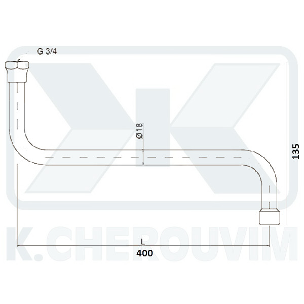 ΡΟΥΞΟΥΝΙ ΜΠΑΤΑΡΙΩΝ "S" L400 ΧΡΩΜΕ 3/4" UNIVERSALE - Image 2